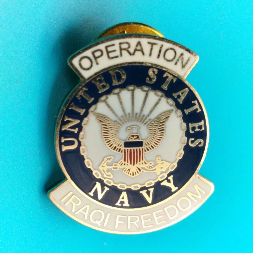 United States Navy Operation Iraqi Freedom Enamel Lapel Pin 1in